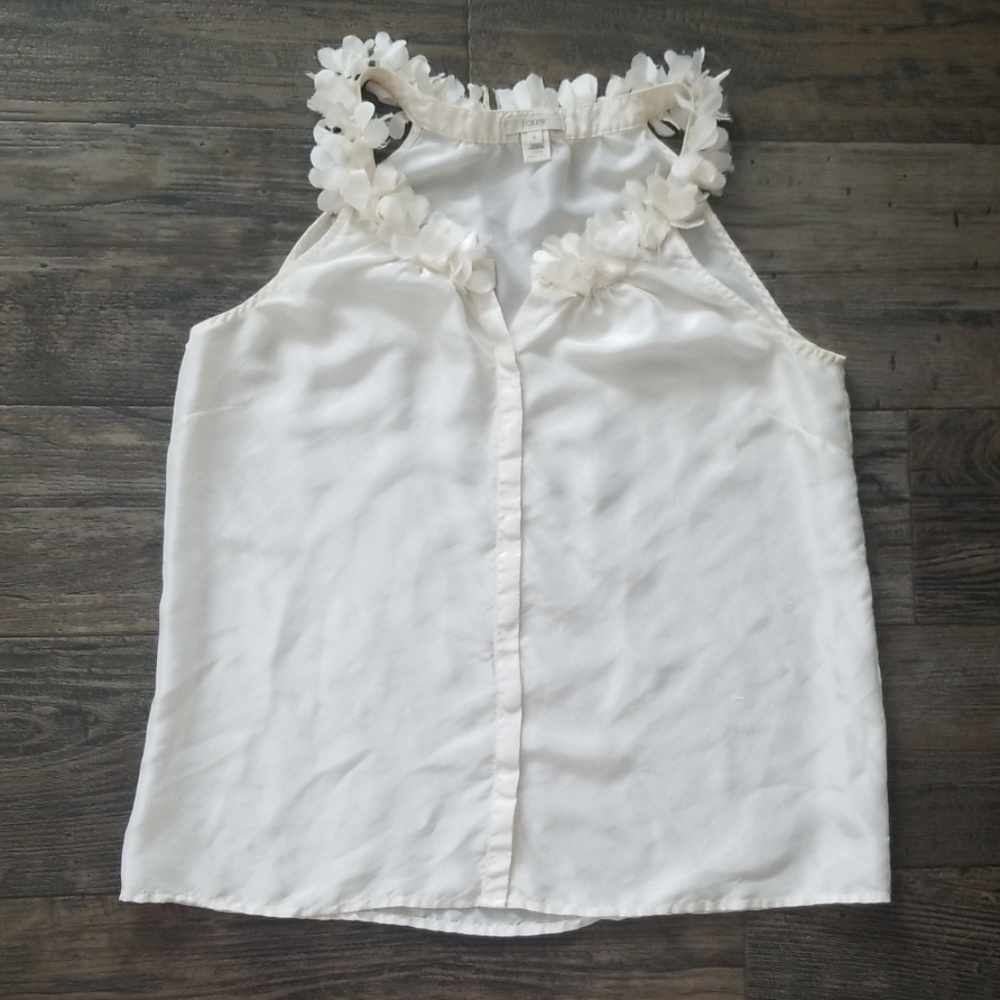 J CREW Cream Solid Silk Garkand Cami Top 4 11527